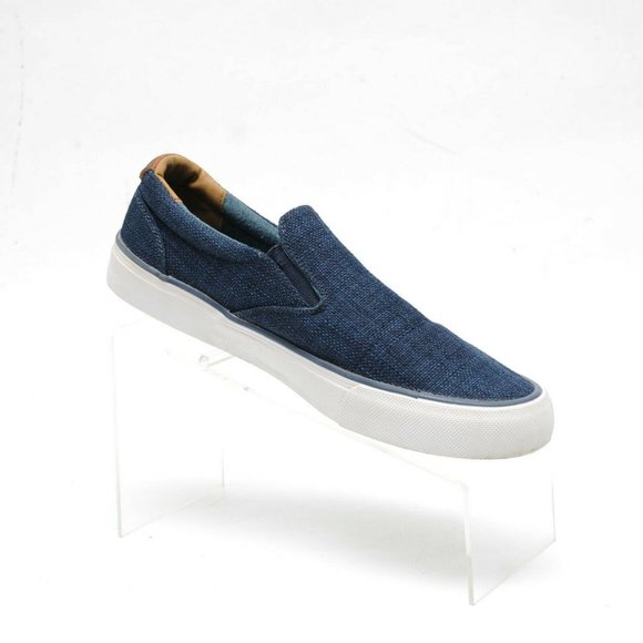 Crevo Pax Blue Fabric Slip On Dual Gusset Boat Loafer Sneaker Shoes Mens 8.5 main image 6